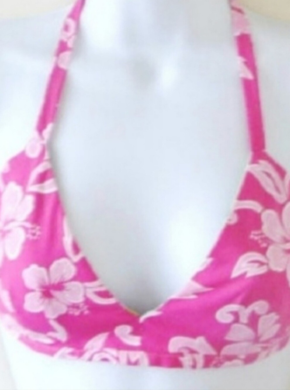 *Reversible* Bikini Top Barbie Core 60s Style Cotton Preppy Hawaiian Tropical